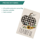 Fall Garden Flag Jar 12x18 Vertical Double Sided Thankful Pumpkin