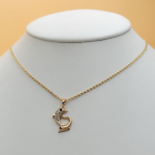 18K Gold Plated Jewelry Heart Couple Dolphin Pendant & Chain. Necklace Gift