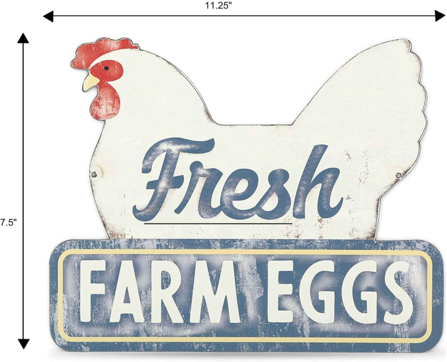 Vintage Farmhouse Kitchen Sign With Hen and Distressed Finish