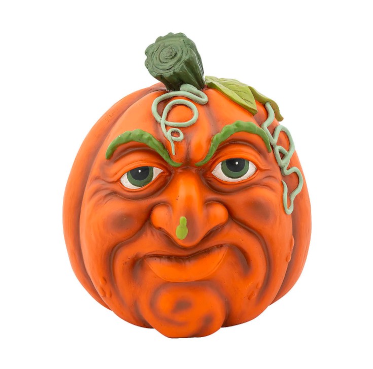 Expressive Pumpkin Frown Resin Fall Decoration, Halloween, Home Decor, 1 Piece