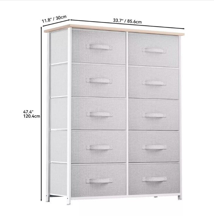 10 Drawer Dresser Home Unit Shelf Storage Closet Chest Organizer Tower