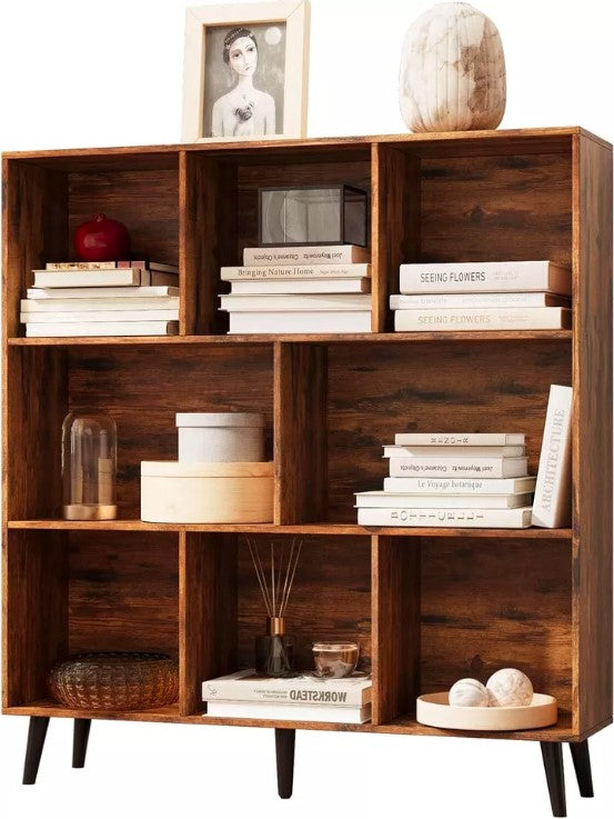 8 Cube Wooden Bookcase Storage Organizer Office Shelving Bookshelf