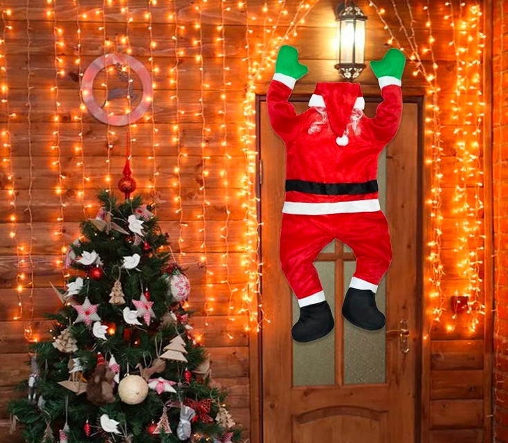 Christmas Hanging Santa Claus Decoration Yard Climbing Xmas Party Indoor Outdoor