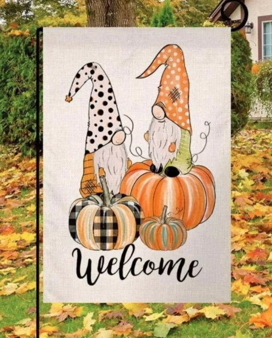 Checkered Pumpkins Autumn Garden Flag Primitive Fall 12.5" x 18" Briarwood Lane