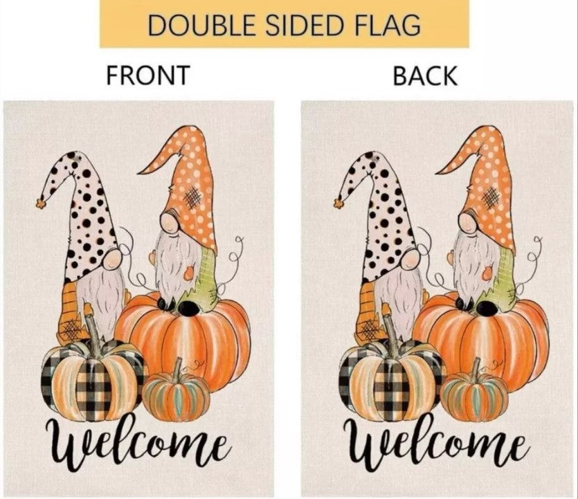 Checkered Pumpkins Autumn Garden Flag Primitive Fall 12.5" x 18" Briarwood Lane