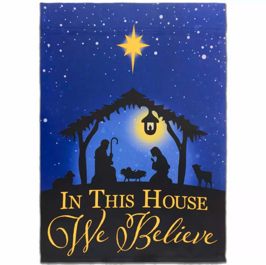 We Believe in Jesus Garden Flag 12x18in Cute Novelty Yard Flag Christian