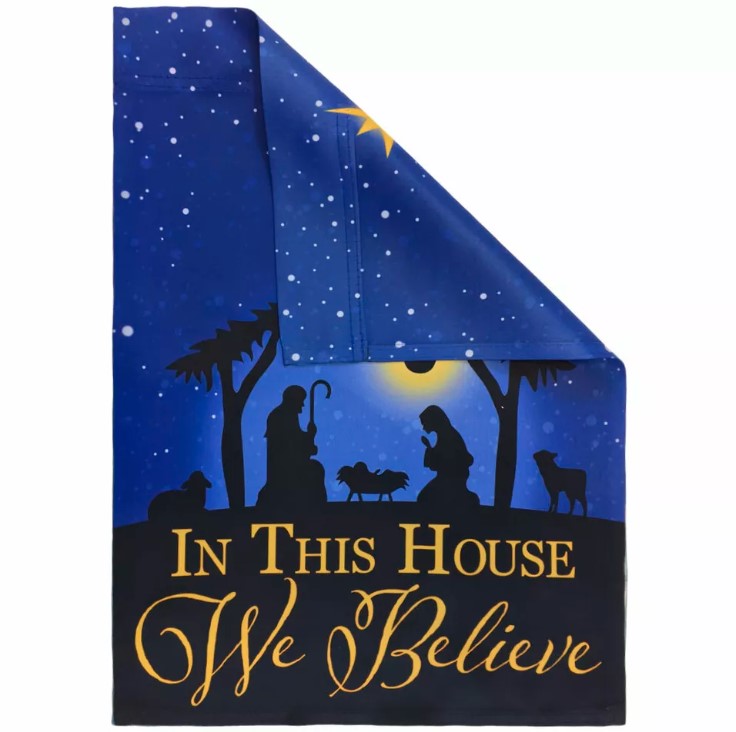 We Believe in Jesus Garden Flag 12x18in Cute Novelty Yard Flag Christian