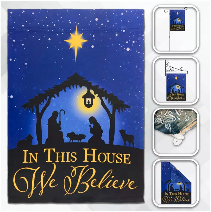 We Believe in Jesus Garden Flag 12x18in Cute Novelty Yard Flag Christian